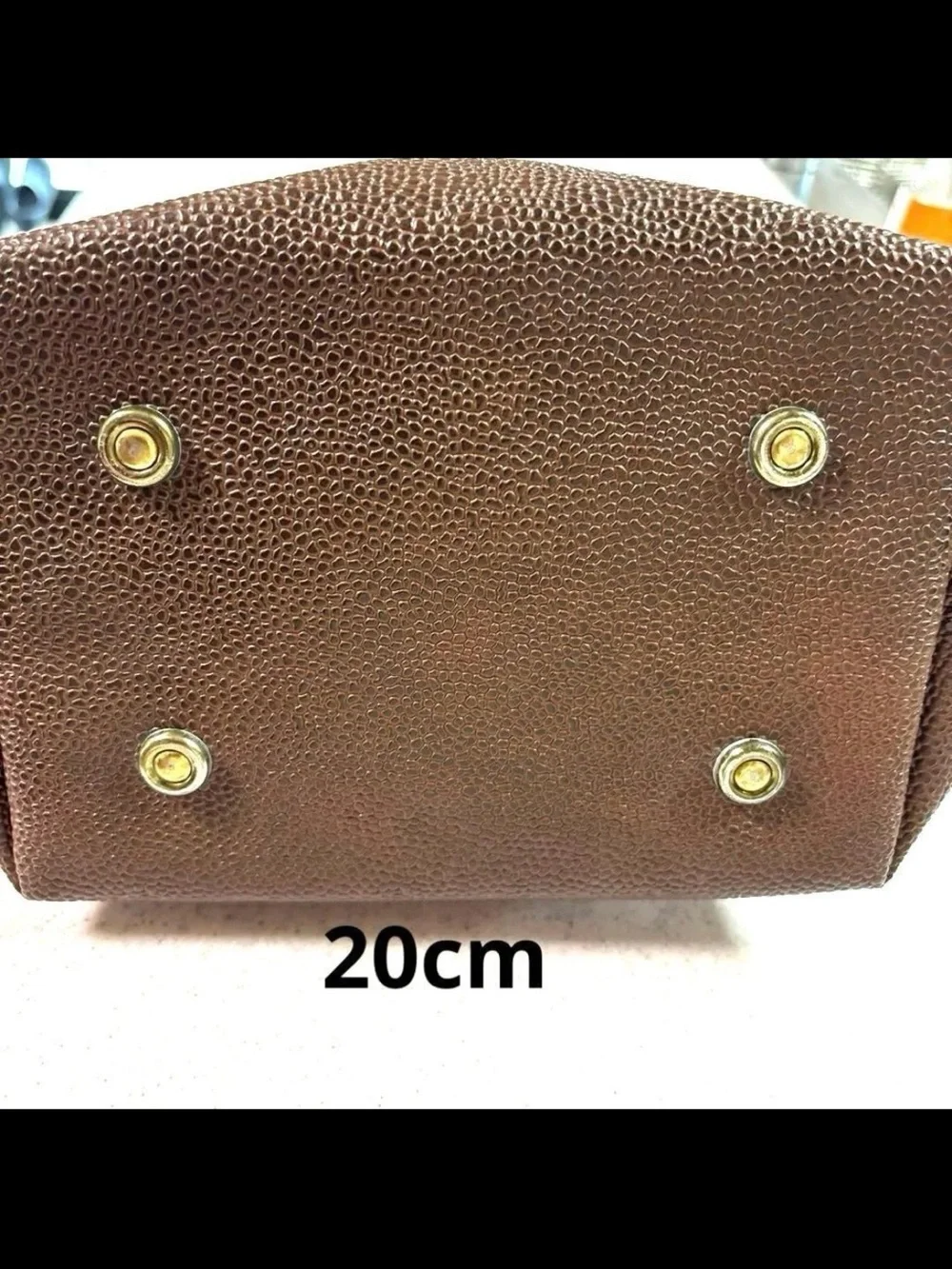 Mulberry Brown Pebbled Leather Tote with Dark Brown Trim